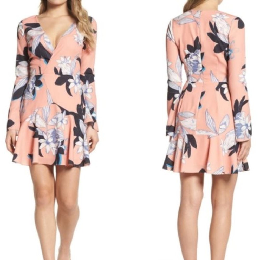 Nordstrom Cooper St Peach Floral Ruffle Mini Dress